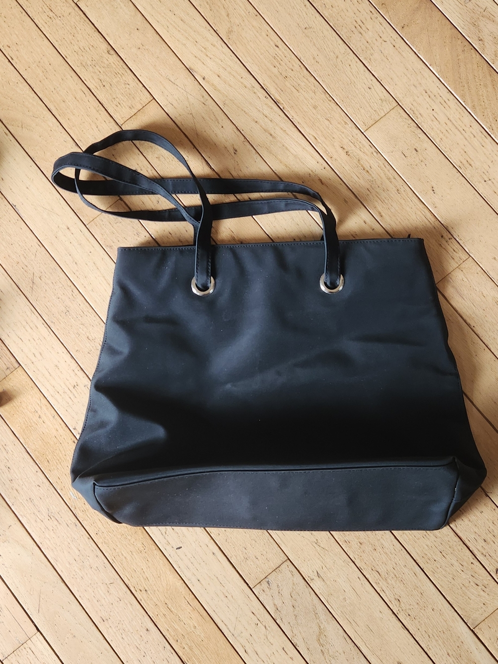 Classic Black Tote Bag with Double Shoulder Straps